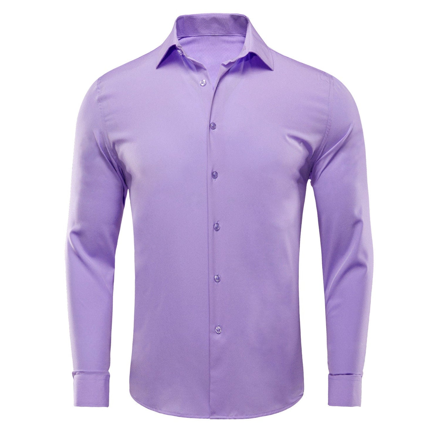 Men's 4-Way Stretch Dress Shirt Wrinkle-Free Long Sleeve Light Blue