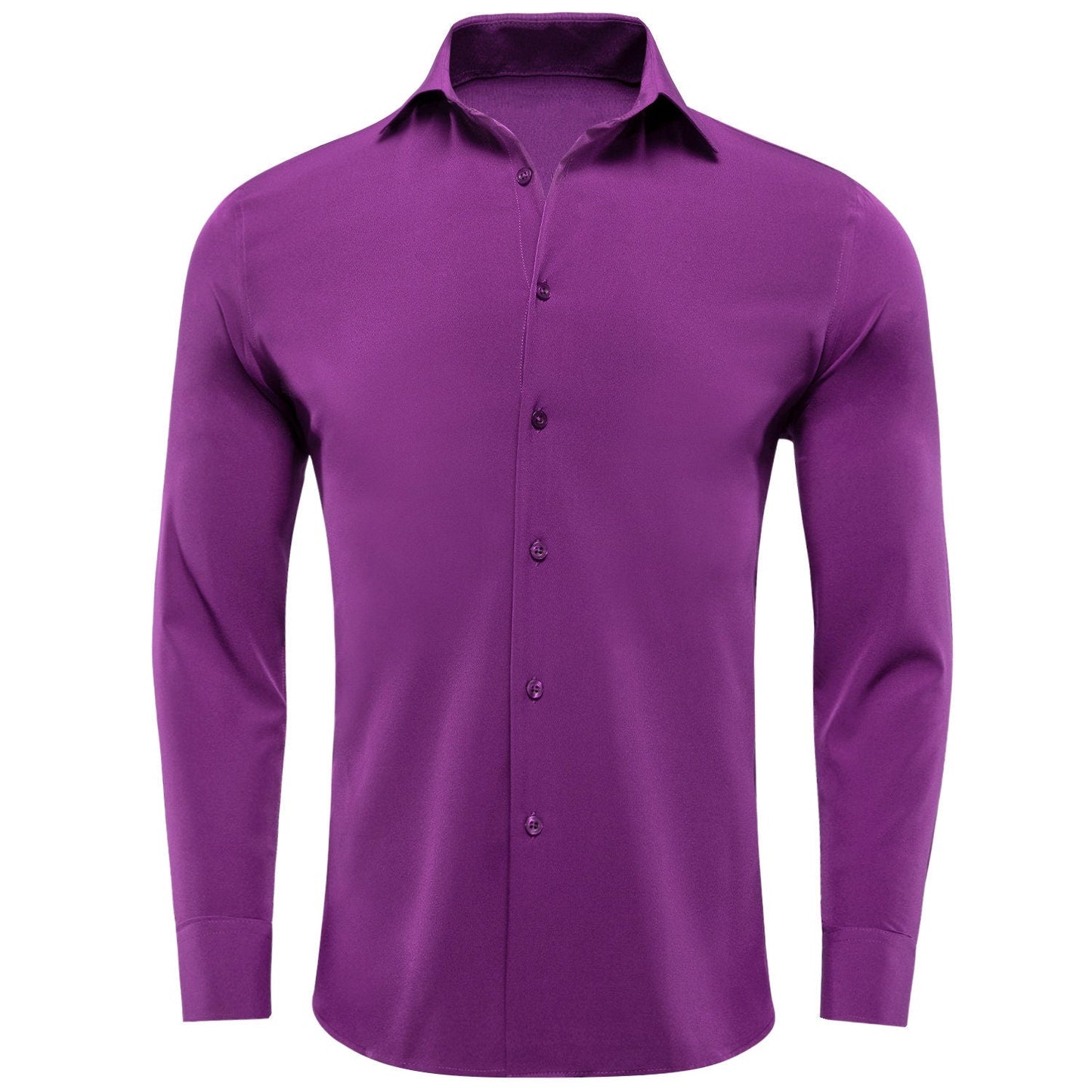 Men's 4-Way Stretch Dress Shirt Wrinkle-Free Long Sleeve Light Blue