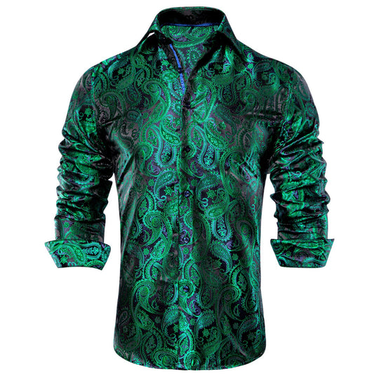 Men's Dress Shirt Long Sleeve Green