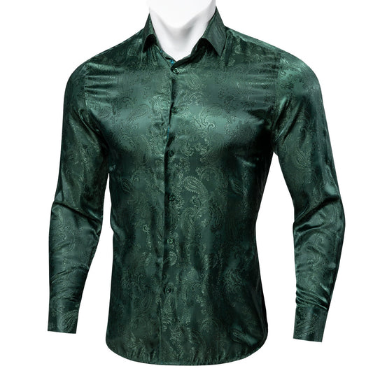 Men's Dress Shirt Long Sleeve Green