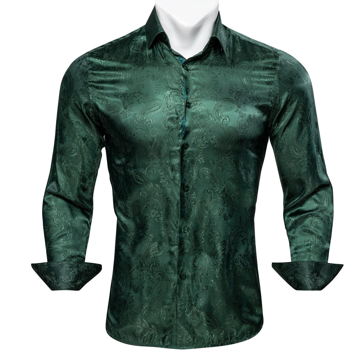 Men's Dress Shirt Long Sleeve Green