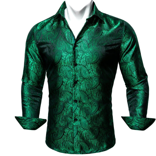 Men's Dress Shirt Long Sleeve Green