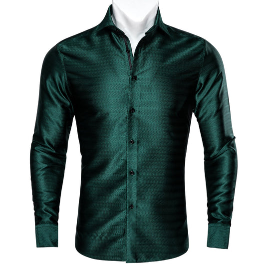 Men's Dress Shirt Long Sleeve Green