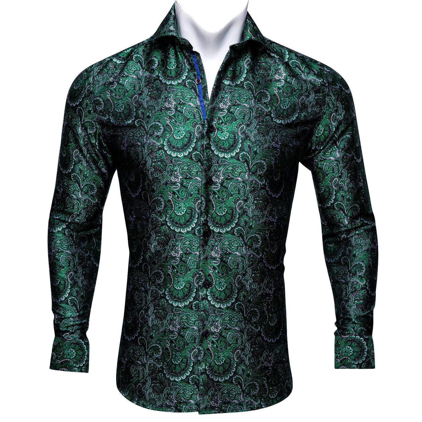 Men's Dress Shirt Long Sleeve Green