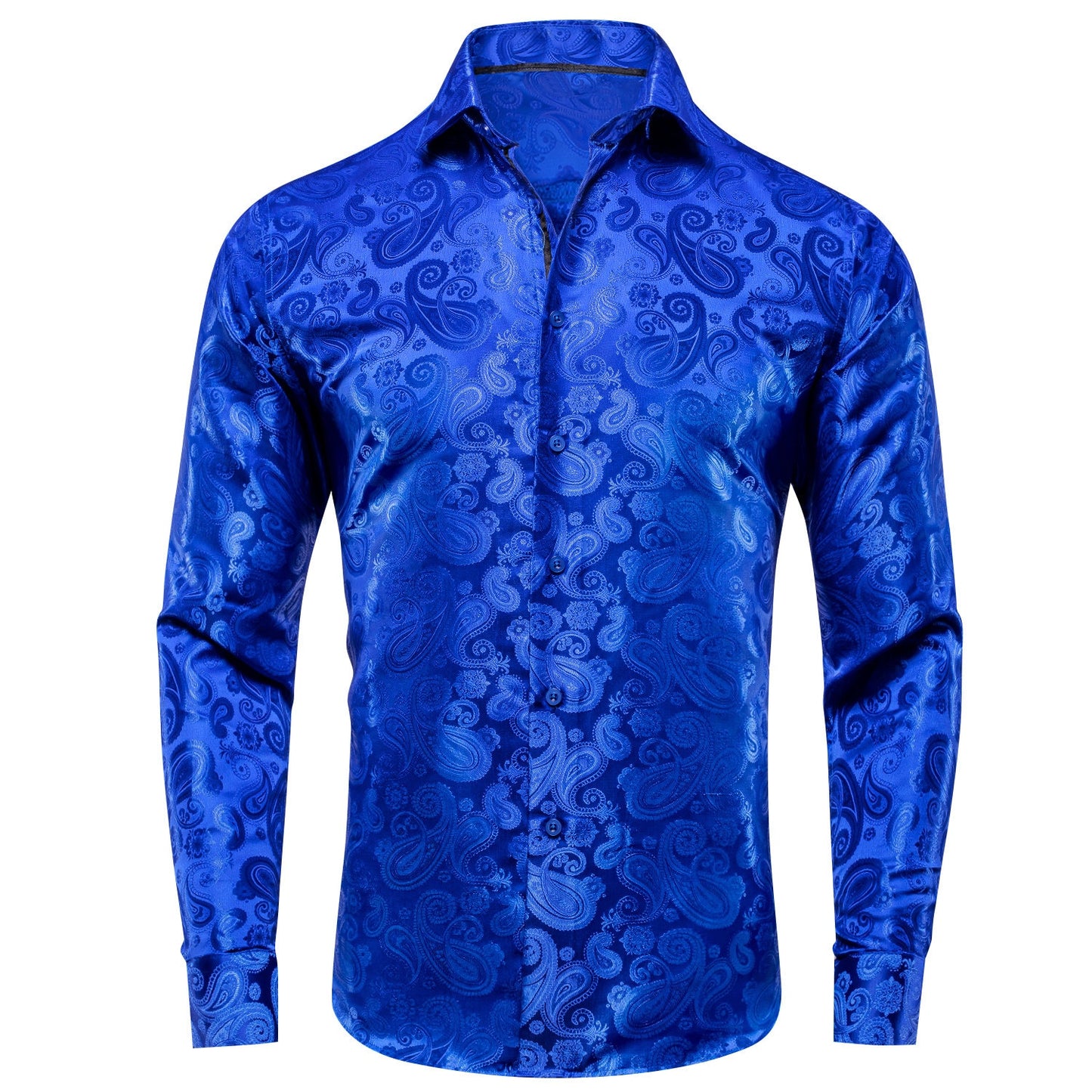 Men's Dress Shirt Long Sleeve Bright Blue