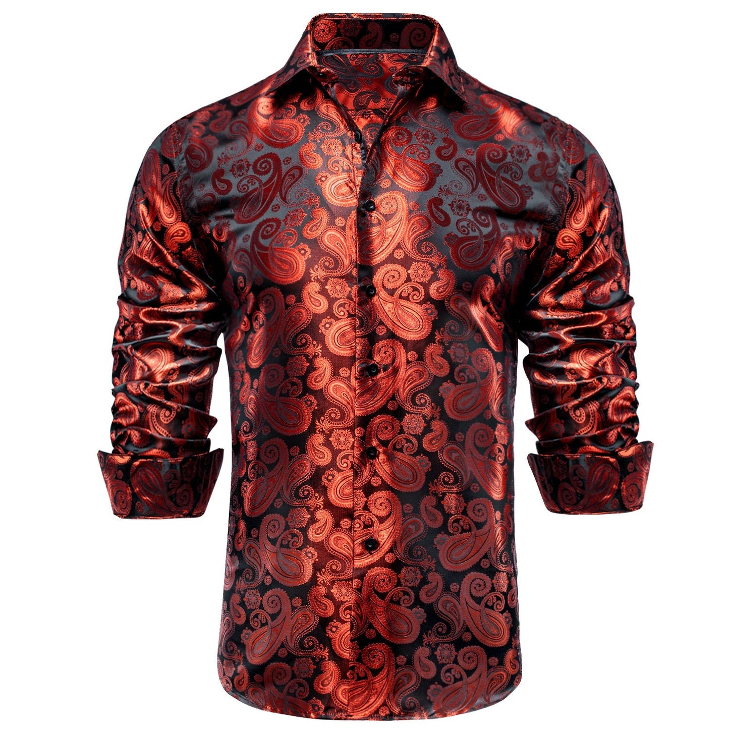 Men's Dress Shirt Long Sleeve Lava Red