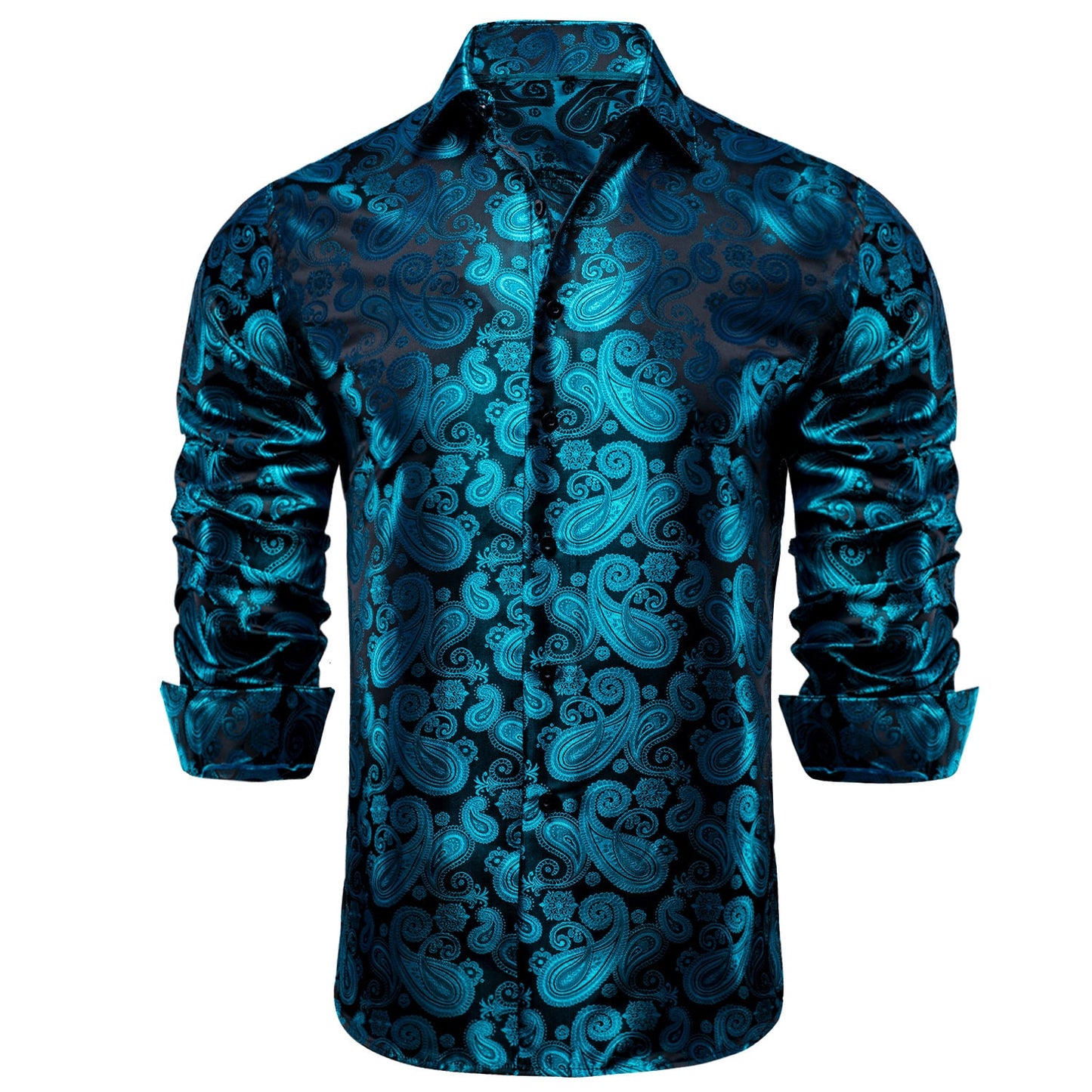 Men's Dress Shirt Long Sleeve Turquoise