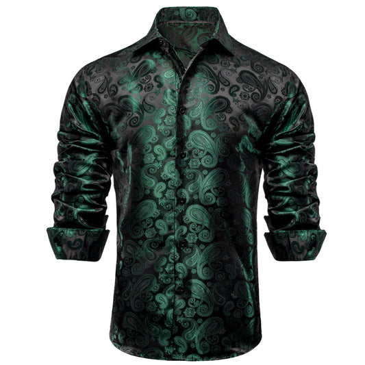 Men's Dress Shirt Long Sleeve Pine Green