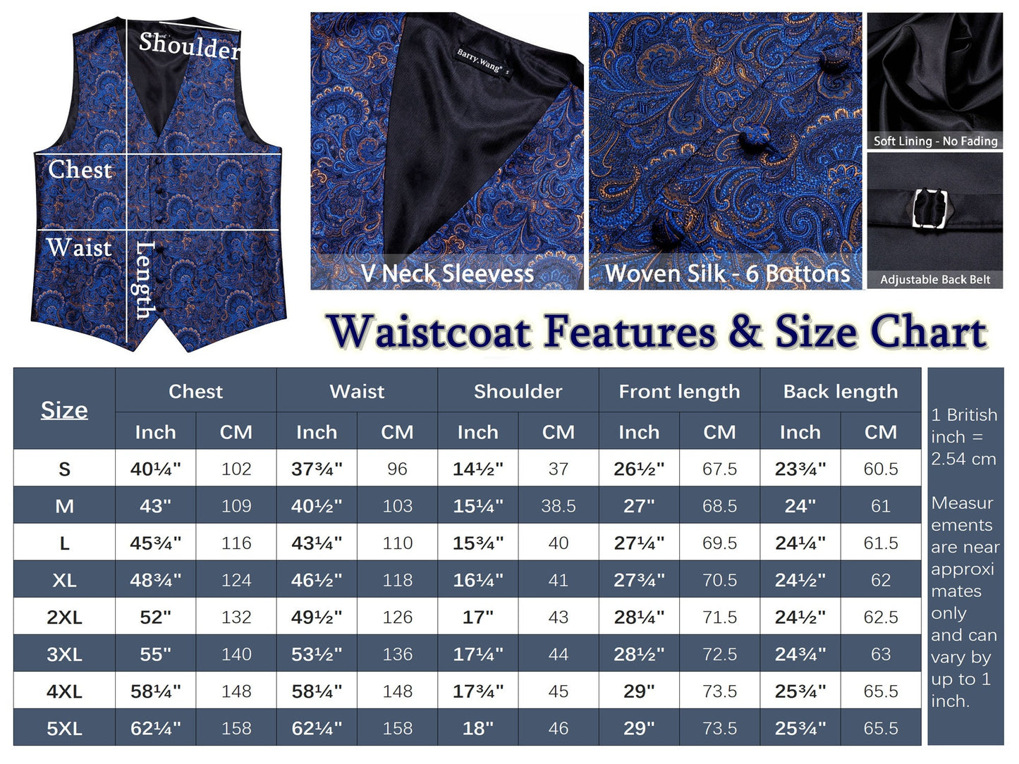 Men's Floral Waistcoat Silky Patterned Set Gilet Tuxedo Vest Barry Wang Casual Business [Red Dahlia+]